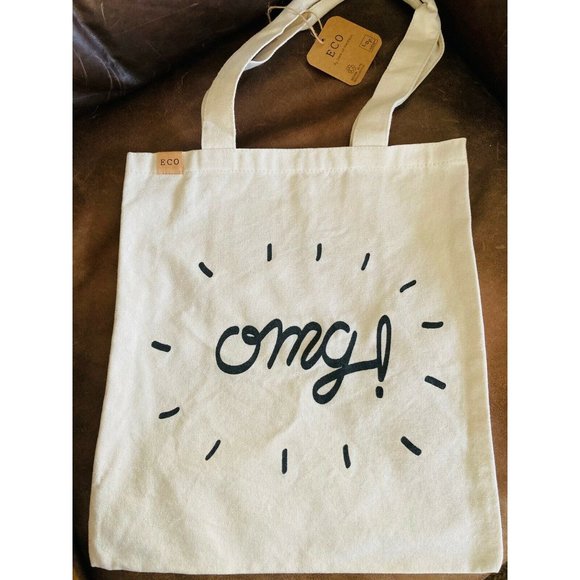 NEW OMG Graphic 100% Cotton Canvas Book Grocery Reusable Shopping Eco Tote Bag - Picture 10 of 10